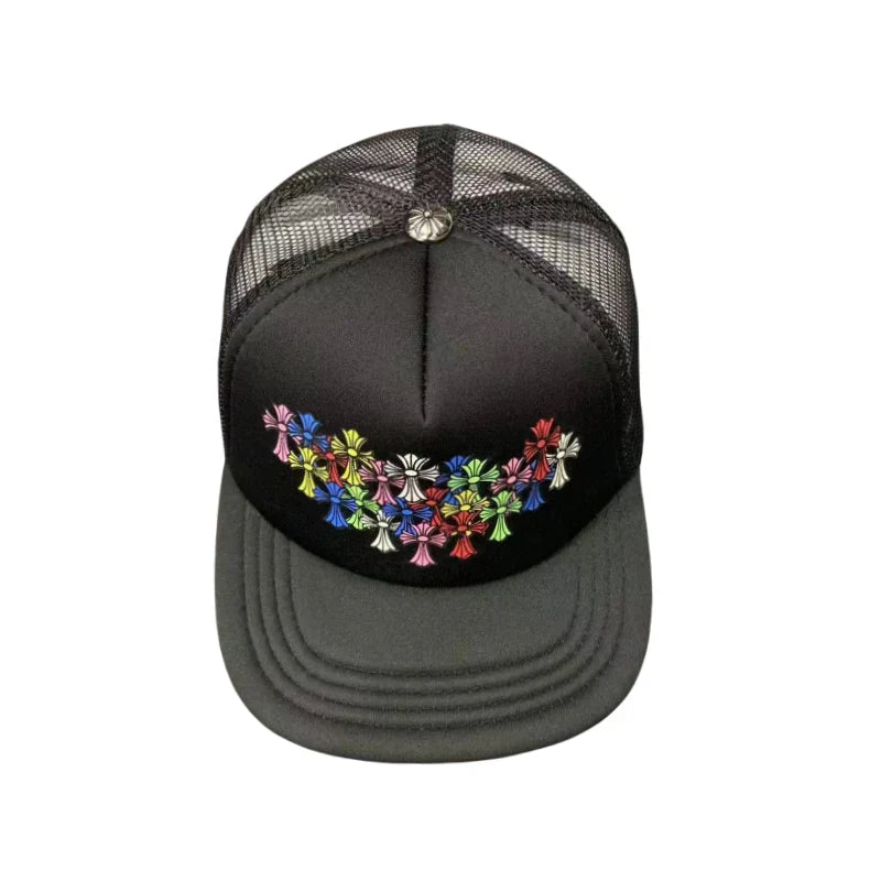 Chrome Hearts Multi Color Cemetery Cross Trucker Cap