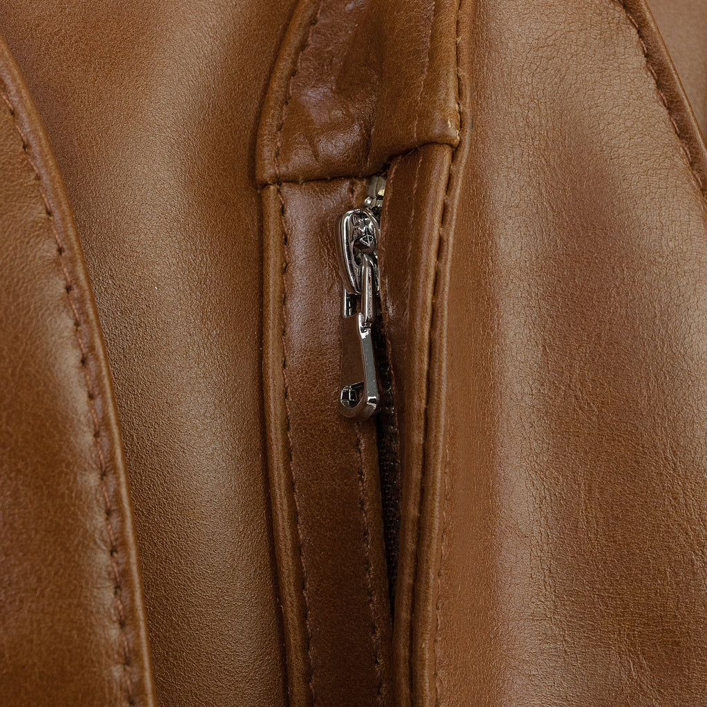 BROWN THORNED POCKET TOTE BAG