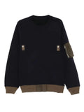 sacai panelled zip-fastening sweater