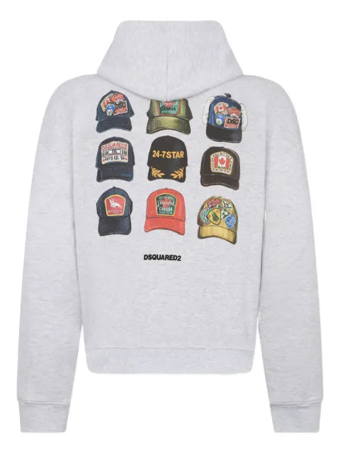 DSQUARED2 ICONnique boyfriend fit zipped hoodie