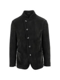 Emporio Armani corduroy-effect offset-fastening jacket
