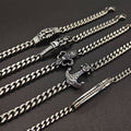 Chrome Hearts Silver Cuban chain curved bracelet