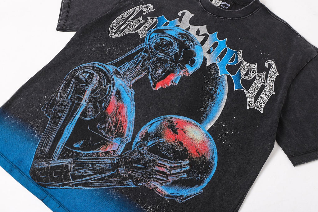 Godspeed Blue/Red Graphic Short-Sleeve T-Shirt