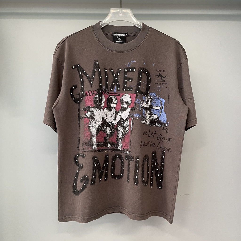 Mixed Emotion Warning Graphic Short-Sleeve T-Shirt
