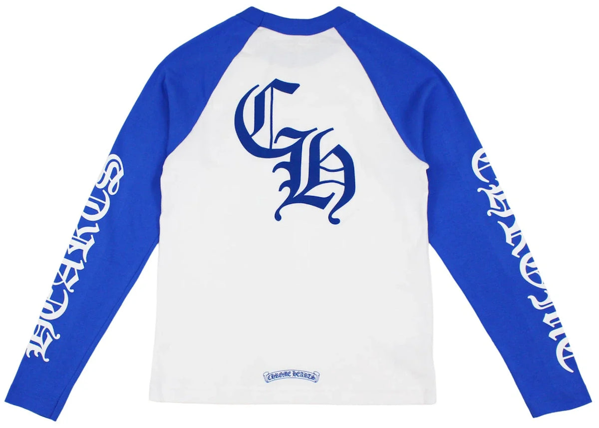 Chrome Hearts CH Baseball Long Sleeves Shirt White/Blue