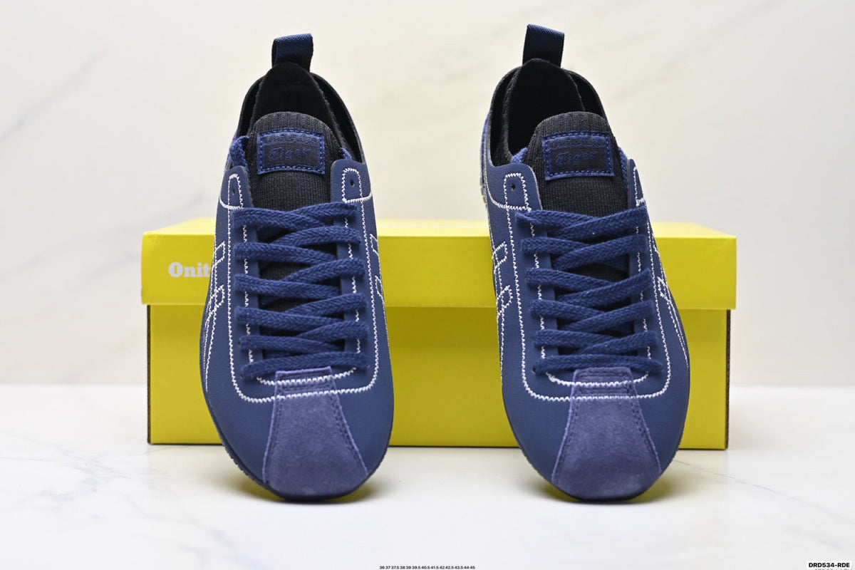 Onitsuka Tiger Low Profile Runner Navy Line Art Unisex Shoes Style 34