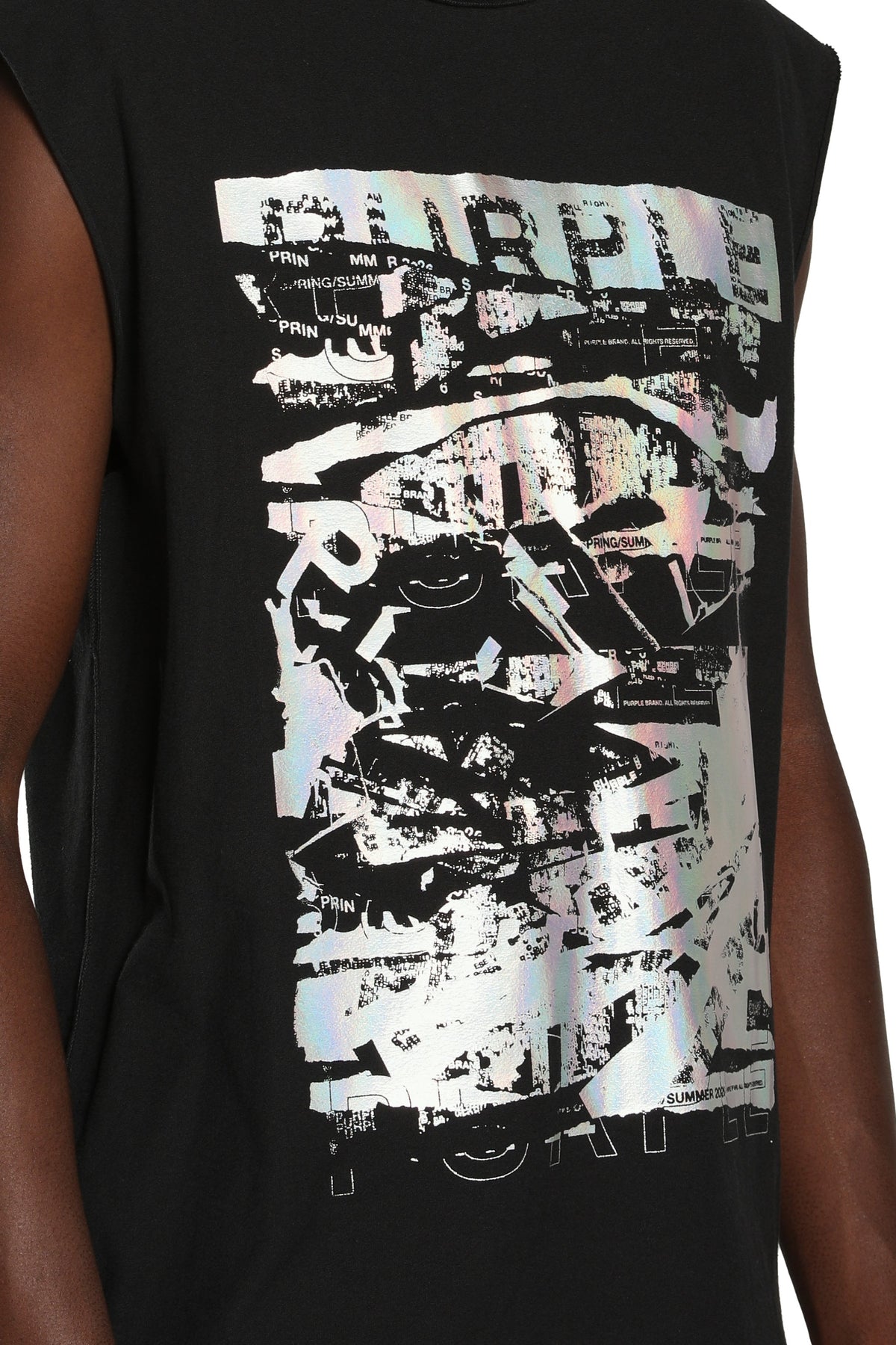 Purple Brand Textured Sleeveless Tee