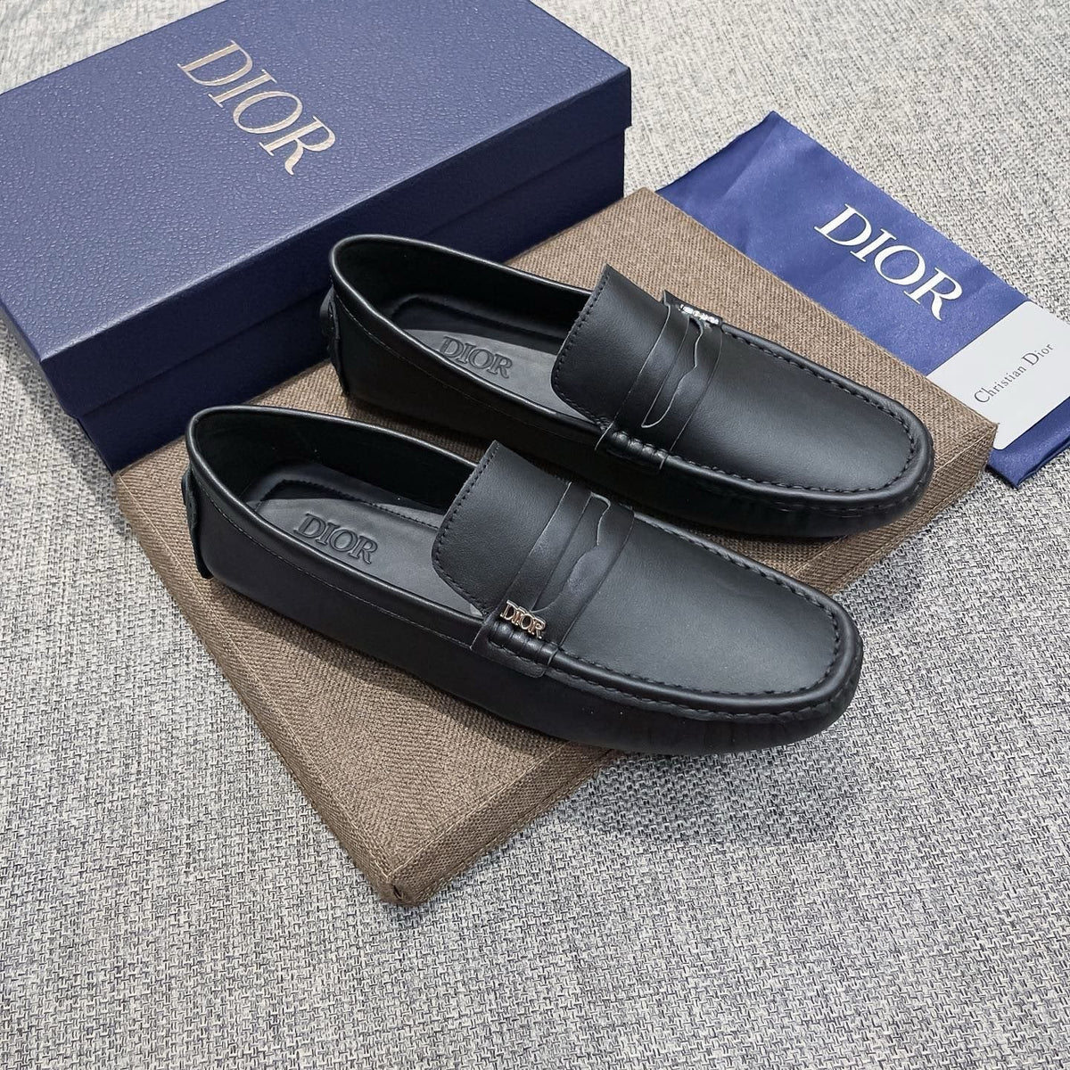 Dior Men's Black Moc-Toe Loafers