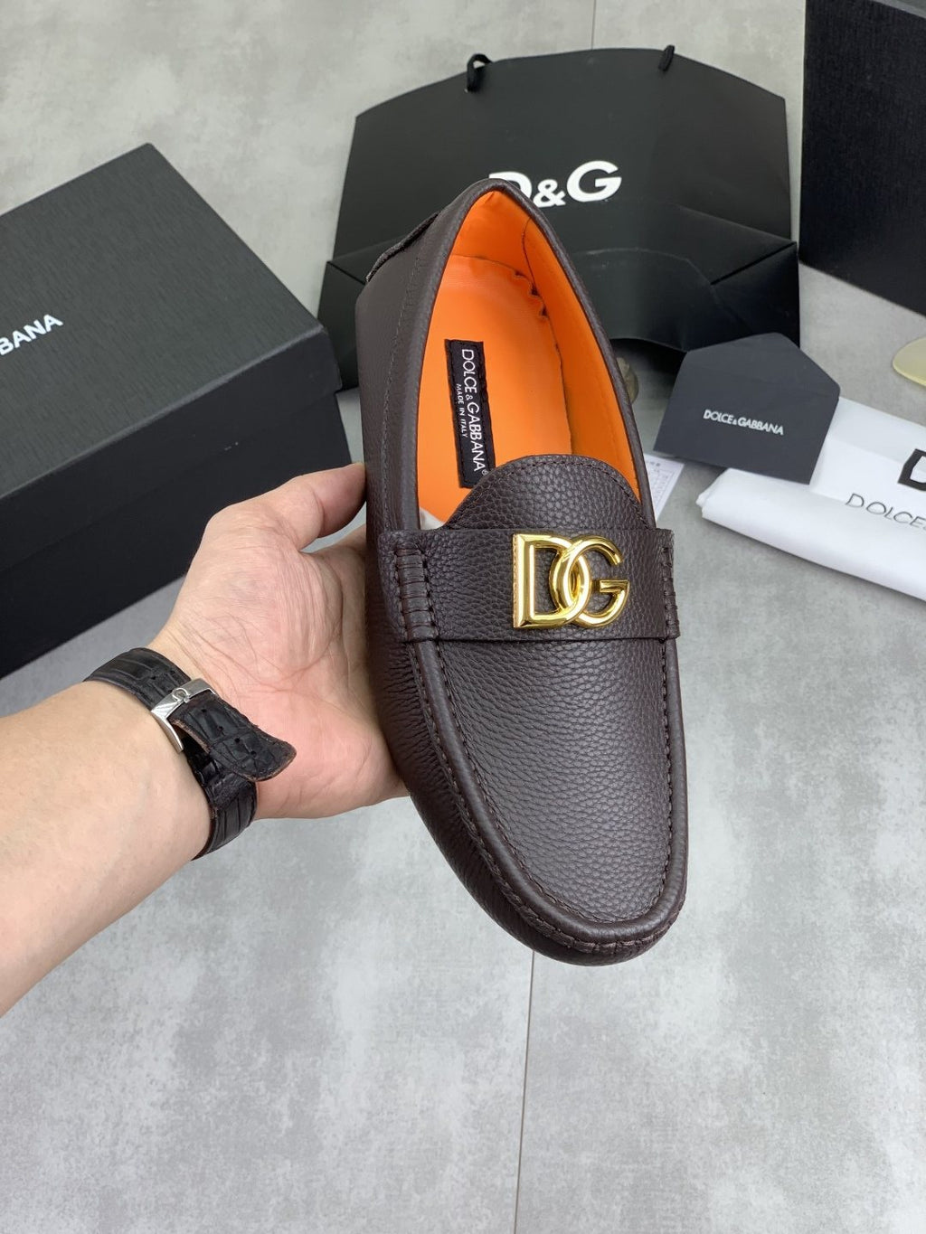 Dolce & Gabbana Apron-Toe Driving Loafers